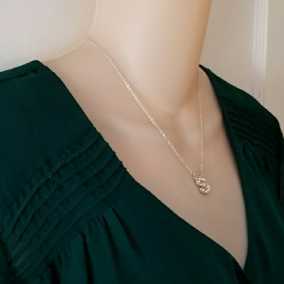 Relisted -Rhinestone S necklace silver tone Claire's initial - Picture 4 of 5